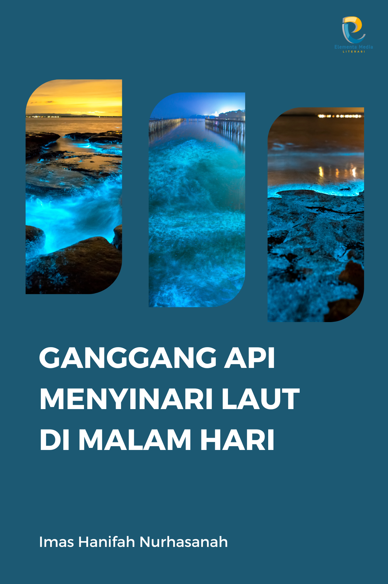 Ganggang Api Menyinari Laut di Malam Hari
